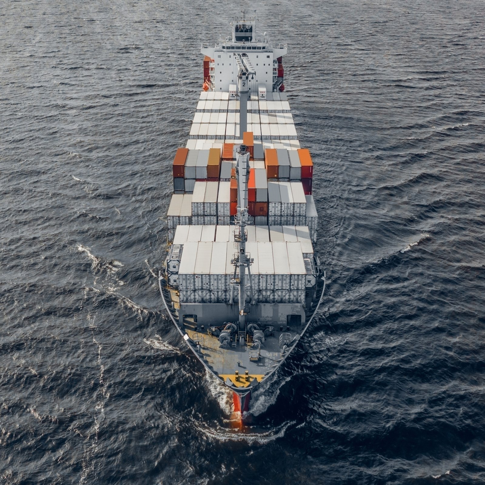 Container ship at sea